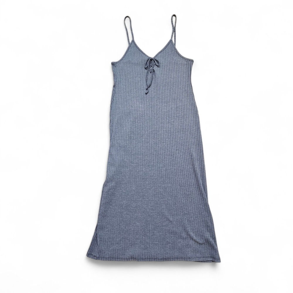 Topshop | Dusty Blue Bodycon Ribbed Dress | Size 10